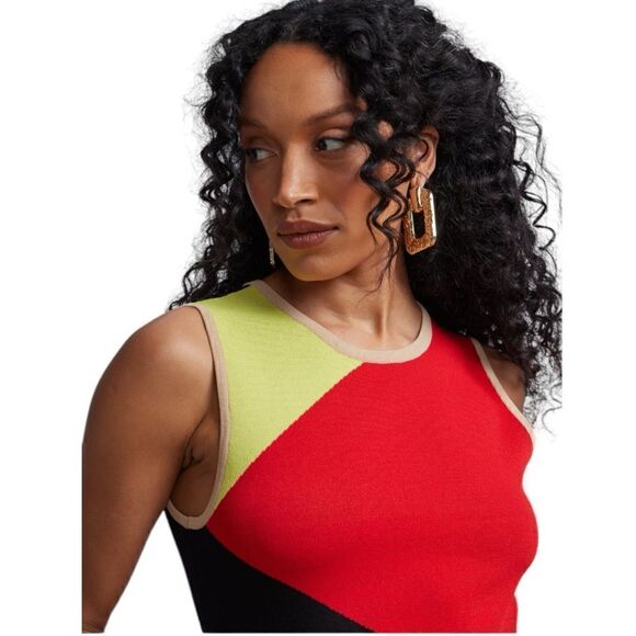 NEW YORK & COMPANY Colorblock Sleeveless Sweater Shell Size L - Picture 8 of 9